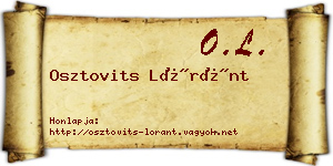 Osztovits Lóránt névjegykártya
