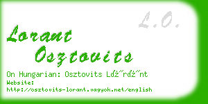 lorant osztovits business card